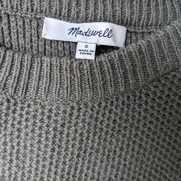 Madewell Chunky Waffle Knit Pullover Open Crisscross Back Sweater Size Small - Picture 6 of 8